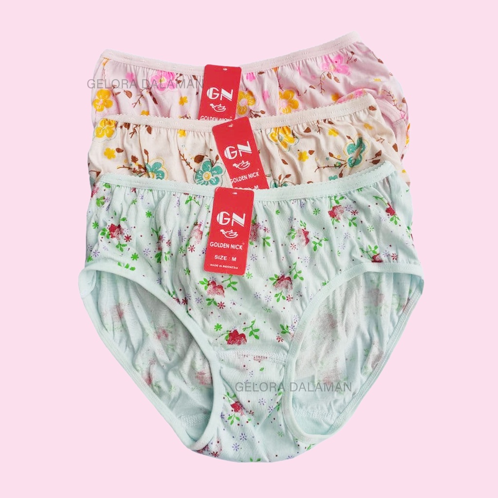 6 Pcs Celana Dalam Wanita Pakaian Dalam Dalaman Perempuan Motif Bunga