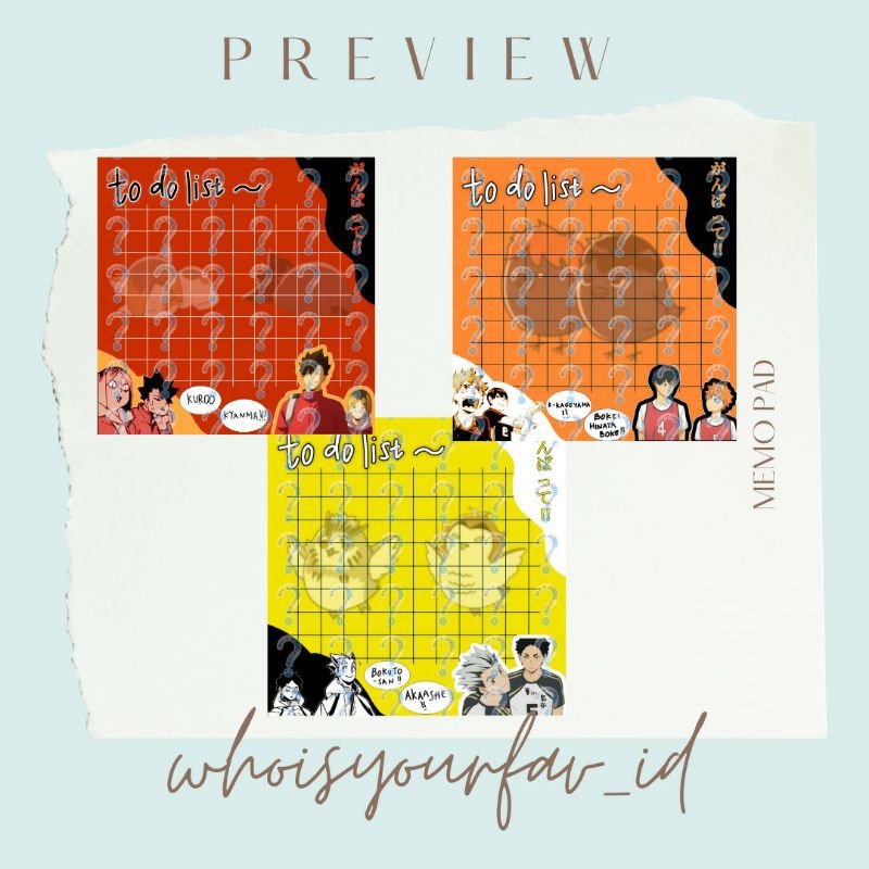 

[whoisyourfav_id] MEMOPAD Haikyuu 100 lembar