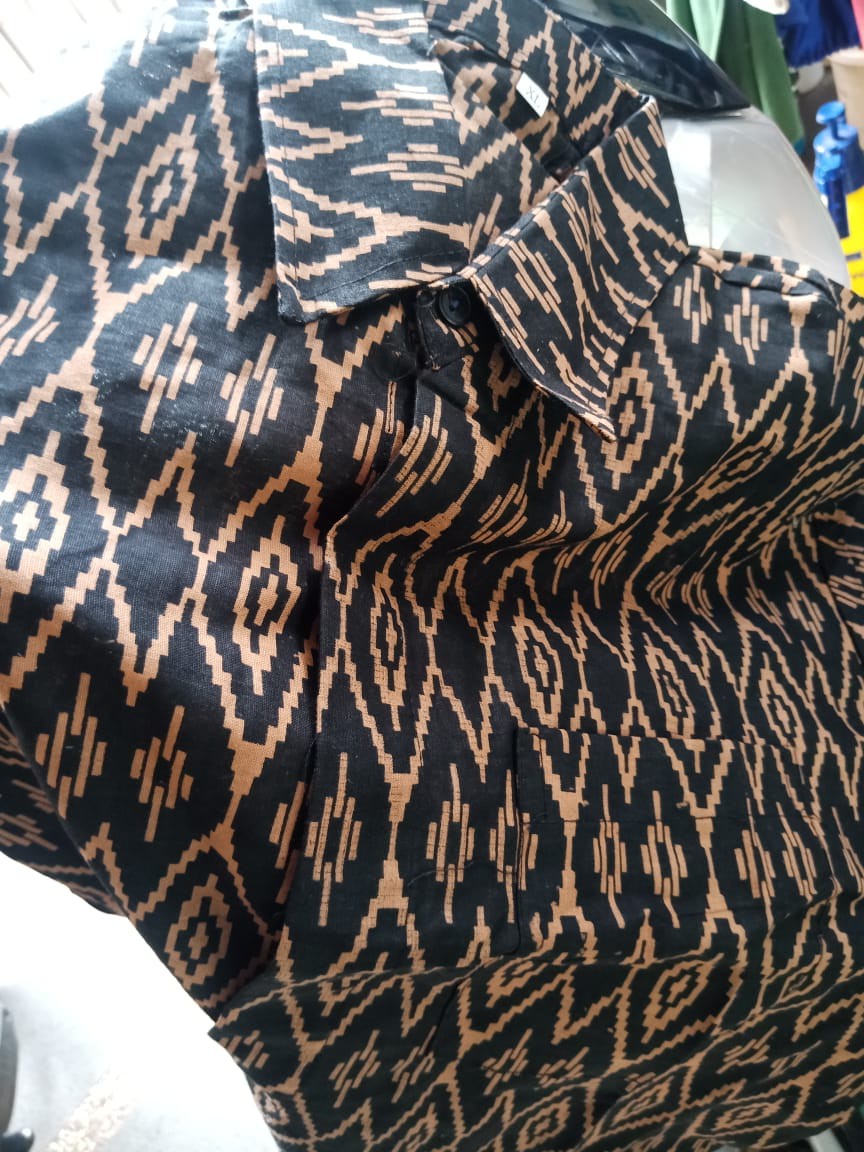 Kemeja Batik Pria Lengan Panjang Size M L Xl Xxl  Bswart Batik Hrb026 Kenongo Hem Panjang Pad