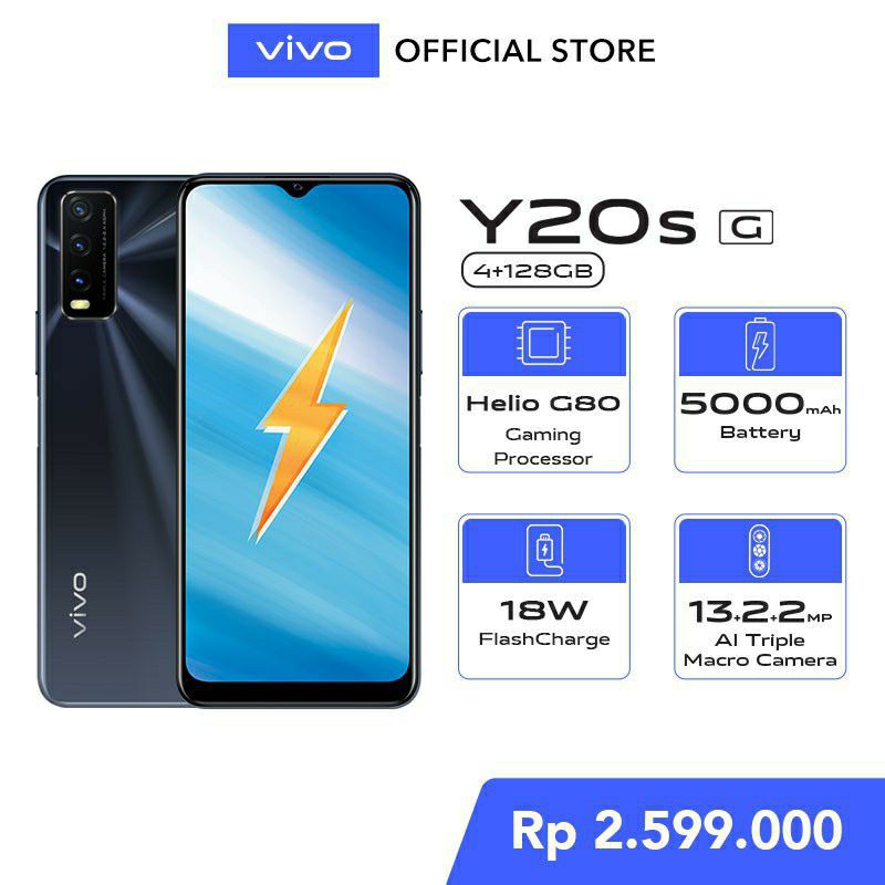 VIVO Y20S G RAM 4GB 128GB GARANSI RESMI - BONUS