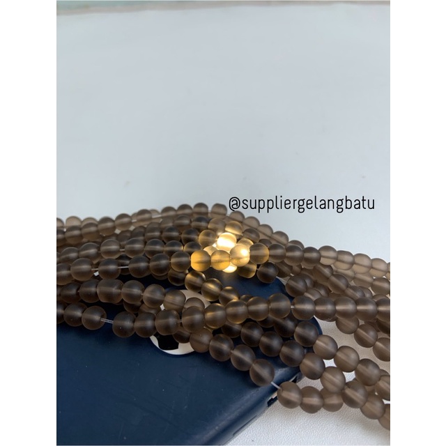 natural smoky quartz DOFF 6mm batu kristal kuarsa terapi kesehatan