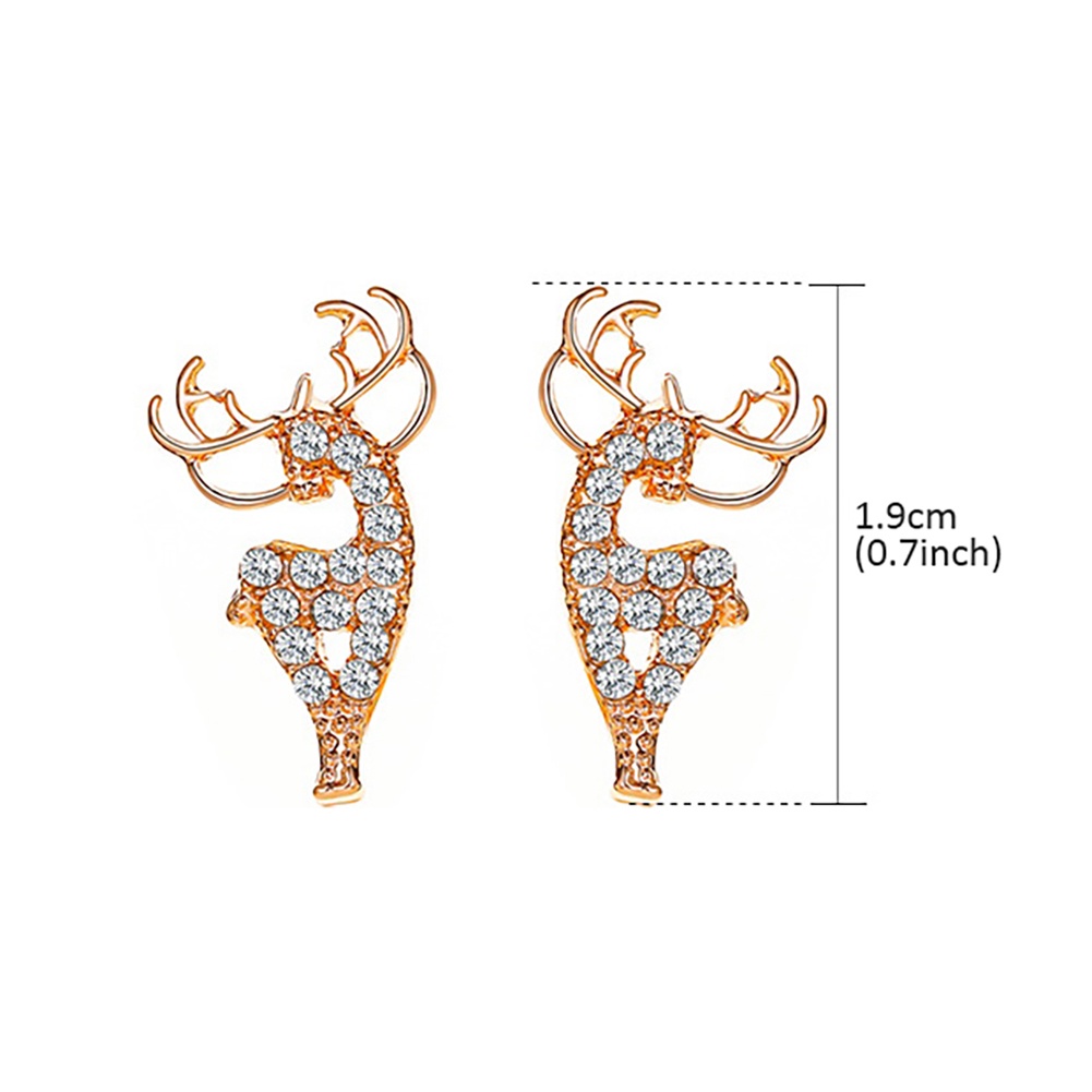 Hu Hu Hu Hu Hu Alat Bantu Pasang Kacamata♡ Anting Tusuk Bentuk Rusa Natal Untuk Wanita
