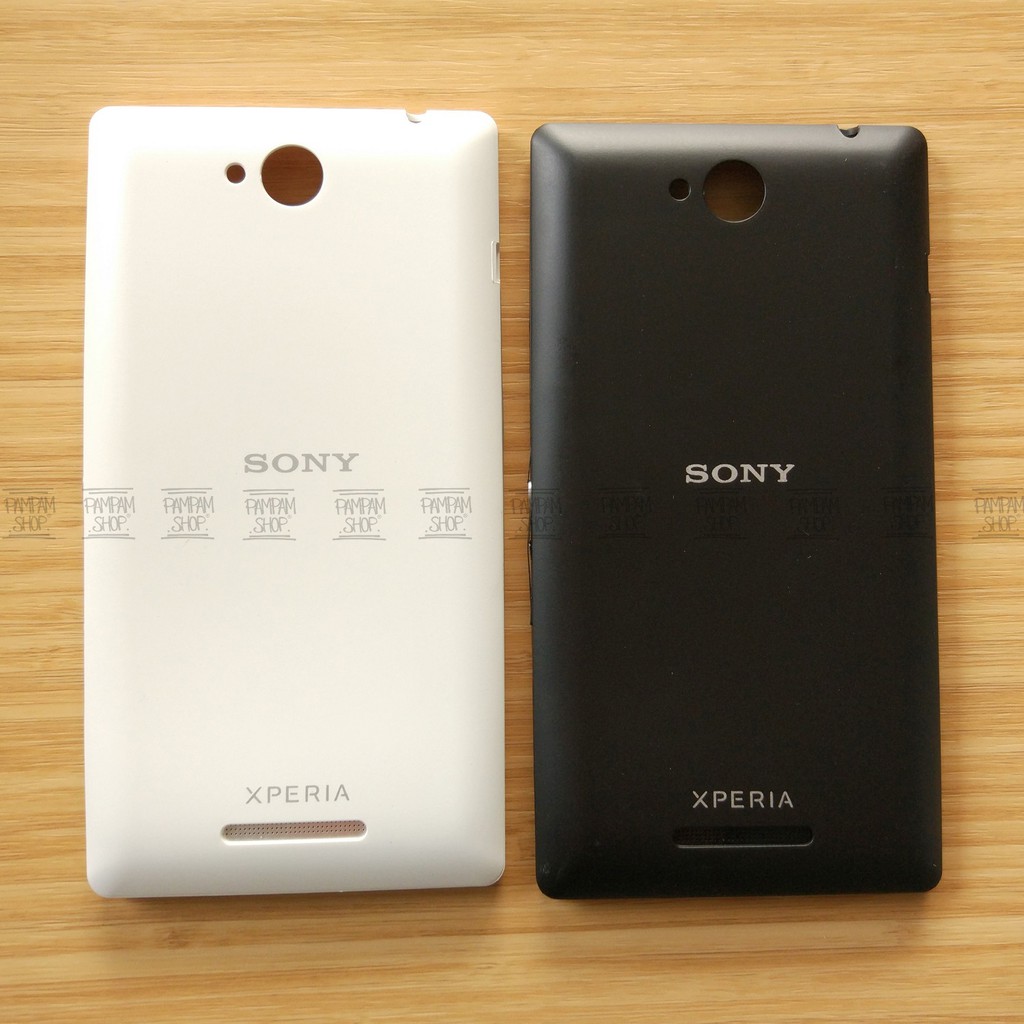 Tutup Belakang Baterai Casing Backdoor Back Door Cover Sony Xperia C Original OEM Hitam Putih C1 C 1