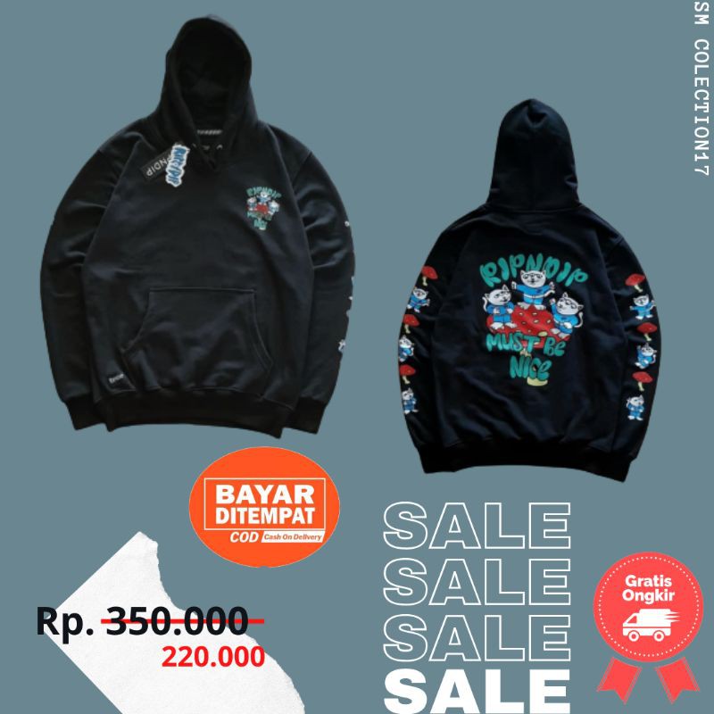 HOODIE JAKET RIPNDIP ALIEN NERM BLACK