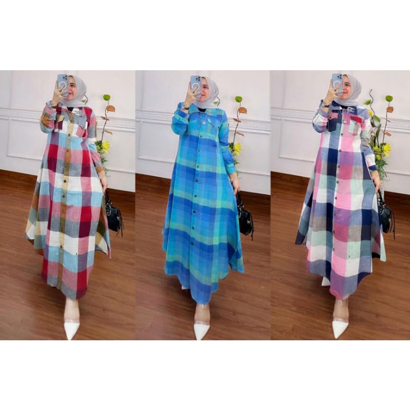 ⚡gamisno⚡midi dress muslim terbaru 2022 kekinian / gamis original fadiyah collection / gamis terbaru