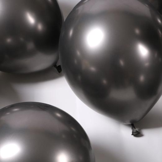 ▲ BALON Chrome Hitam uk 12 inch (50 pcs ) 1 Pack/Chrome Mix/ChromeHitam ♪