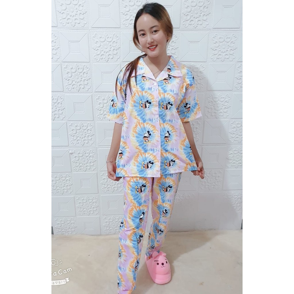 Galaxy Shortsleeve Set - Baju Tidur Tie Dye Set / Daily Set / Piyama Set CP Fit XL Part 2