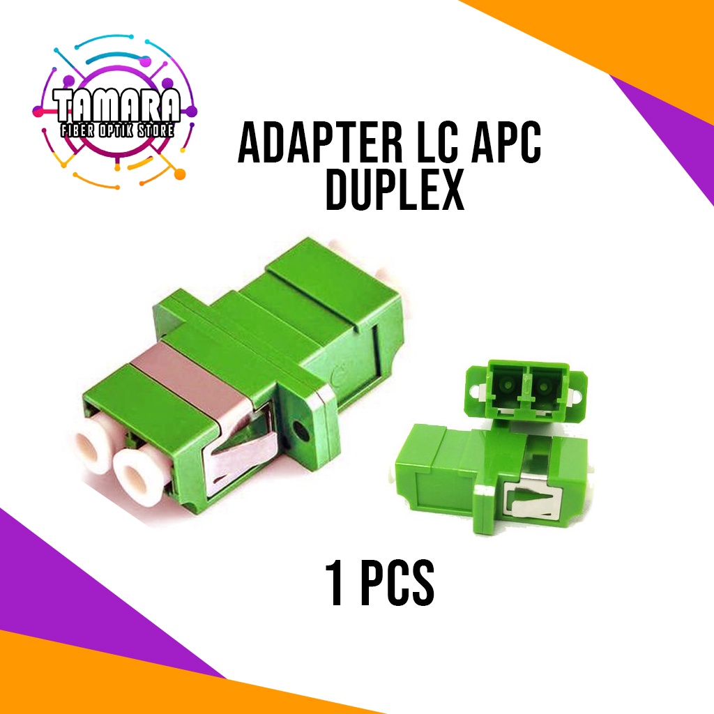 Adapter LC to LC APC Duplex Warna Hijau Fiber Optik / Konektor LC Duplex