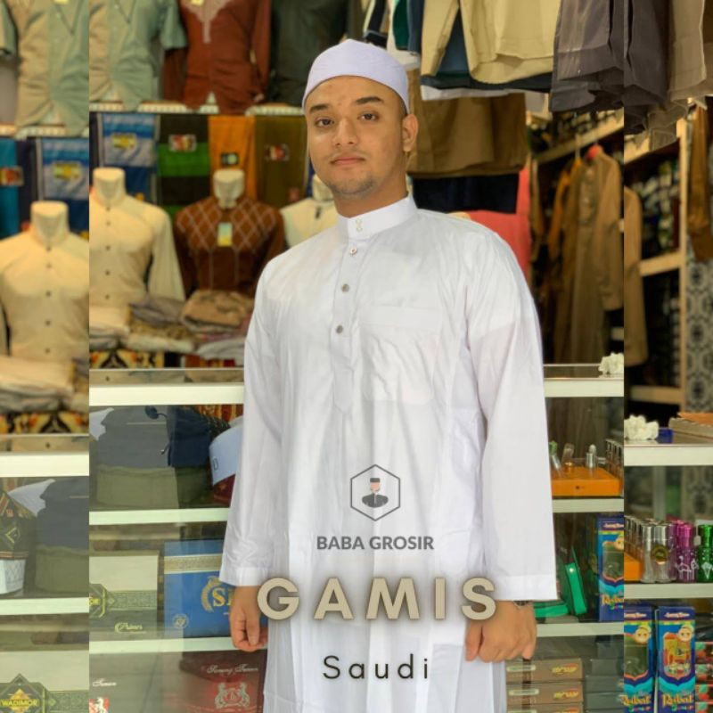Gamis Premium Saudi Babagaf Jubah Pria Dewasa Fashion Muslim Model Haramain