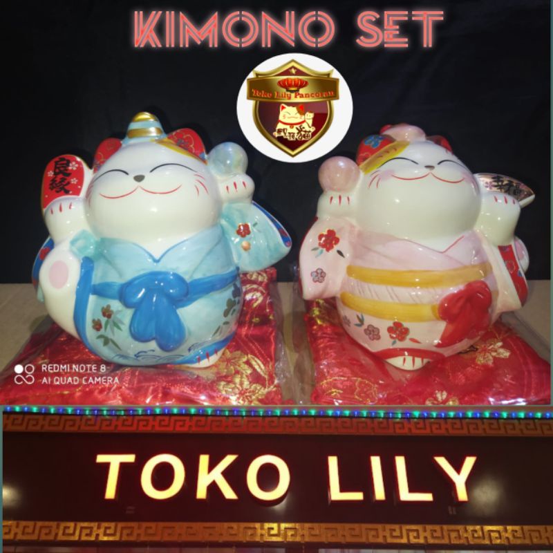 Pajangan Kucing Hoki 9cm / Patung Kucing Rezeki / Lucky Cat Couple / Couple Set kucing Rezeki