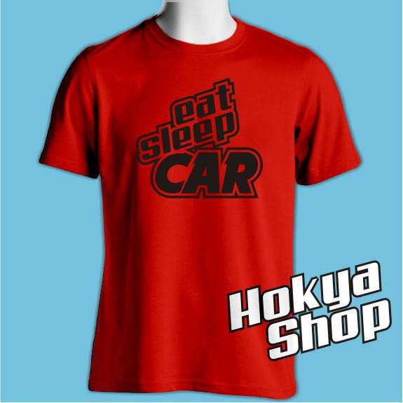 Kaos Merah Eat Sleep Car 3i Network Sablon Hitam Hokya Shop