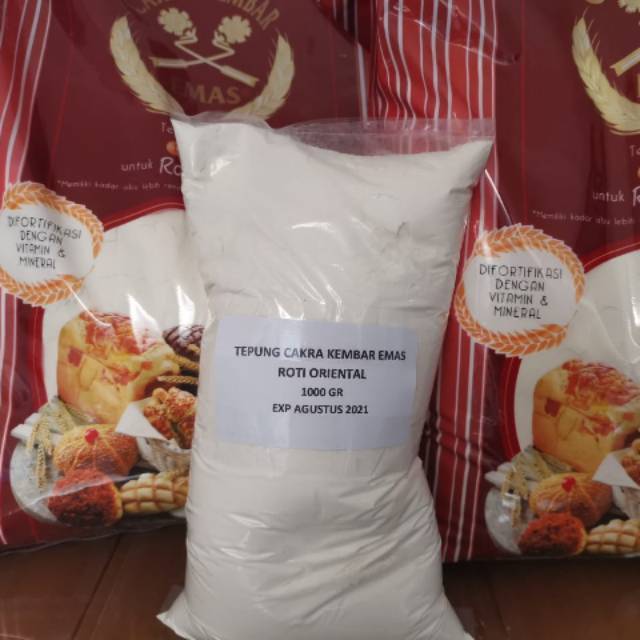 

Tepung cakra kembar emas roti oriental 1 kg