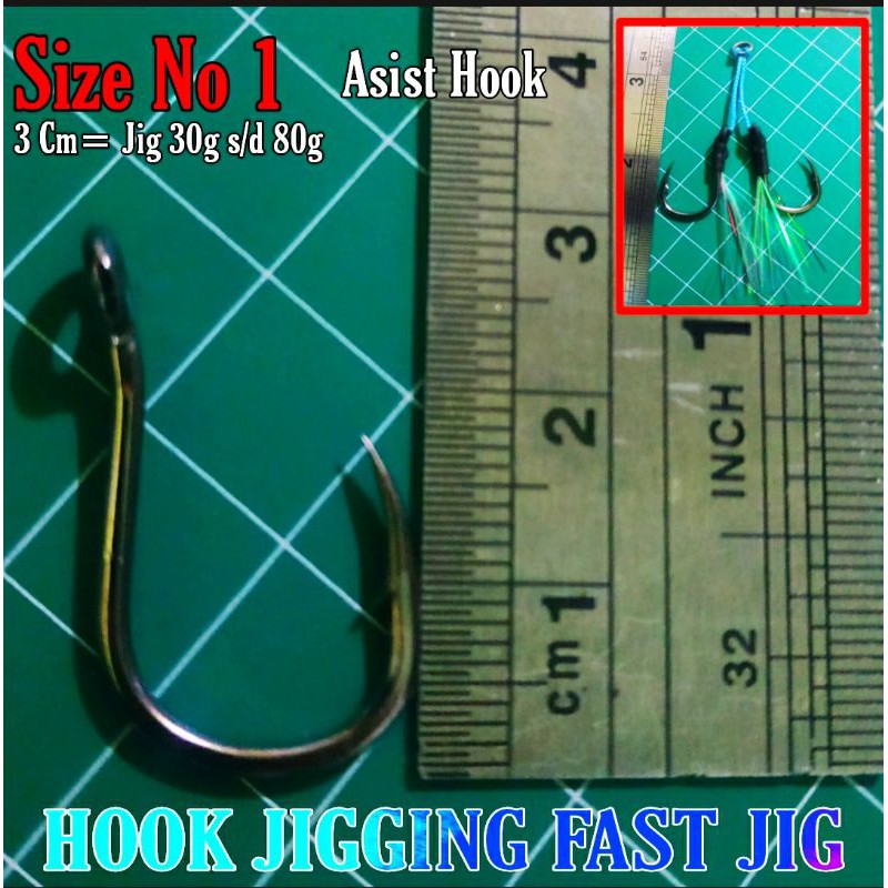 Kail Asist Hook Ecer/ kail jigging metal jig murah fast jig