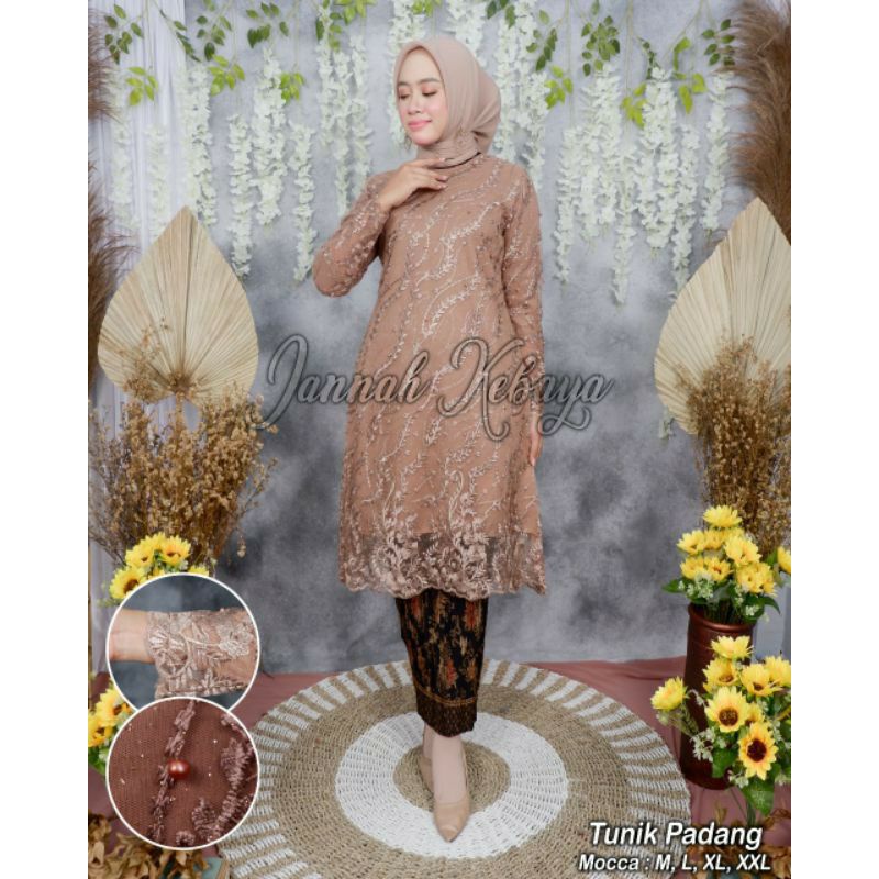 Realpict Stelan kebaya tunik - kebaya Modern - Kebaya Pesta - Kebaya seragam - Kebaya brokat - stelan kebaya wanita