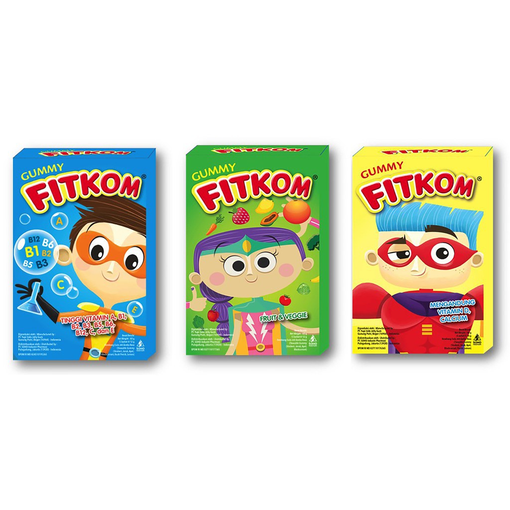 

Fitkom Gummy multivitamin & zinc box 5SACHET (biru)