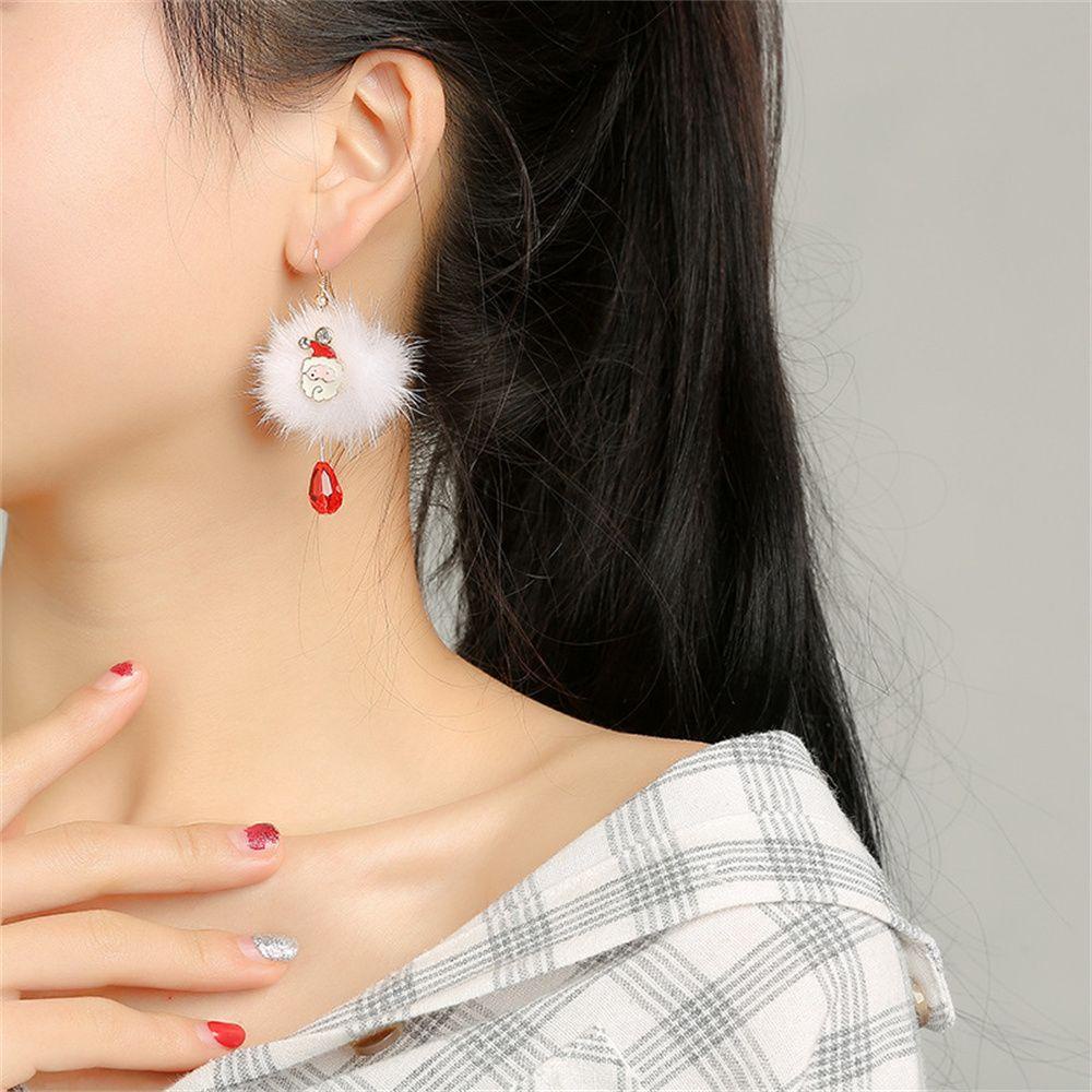 Anting Kait Desain Santa Claus Natal Untuk Wanita