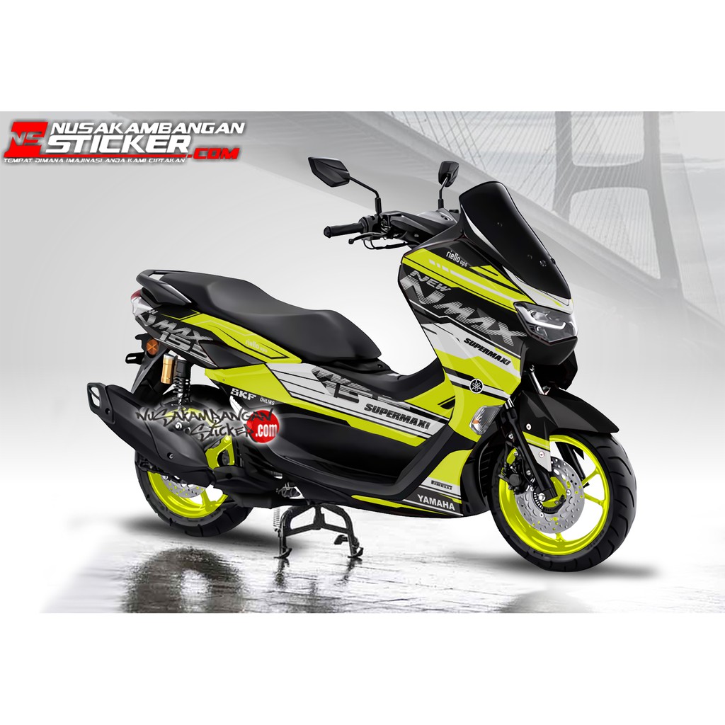 Decal Sticker Yamaha All New N Max 2020 Hitam kuning Supermaxi