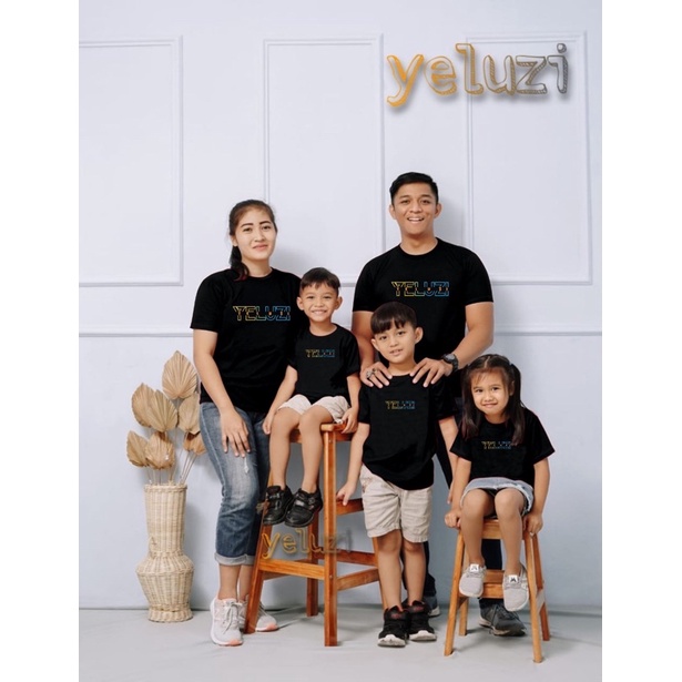 Kaos Couple sarimbit keluarga Logo yeluzi hitam