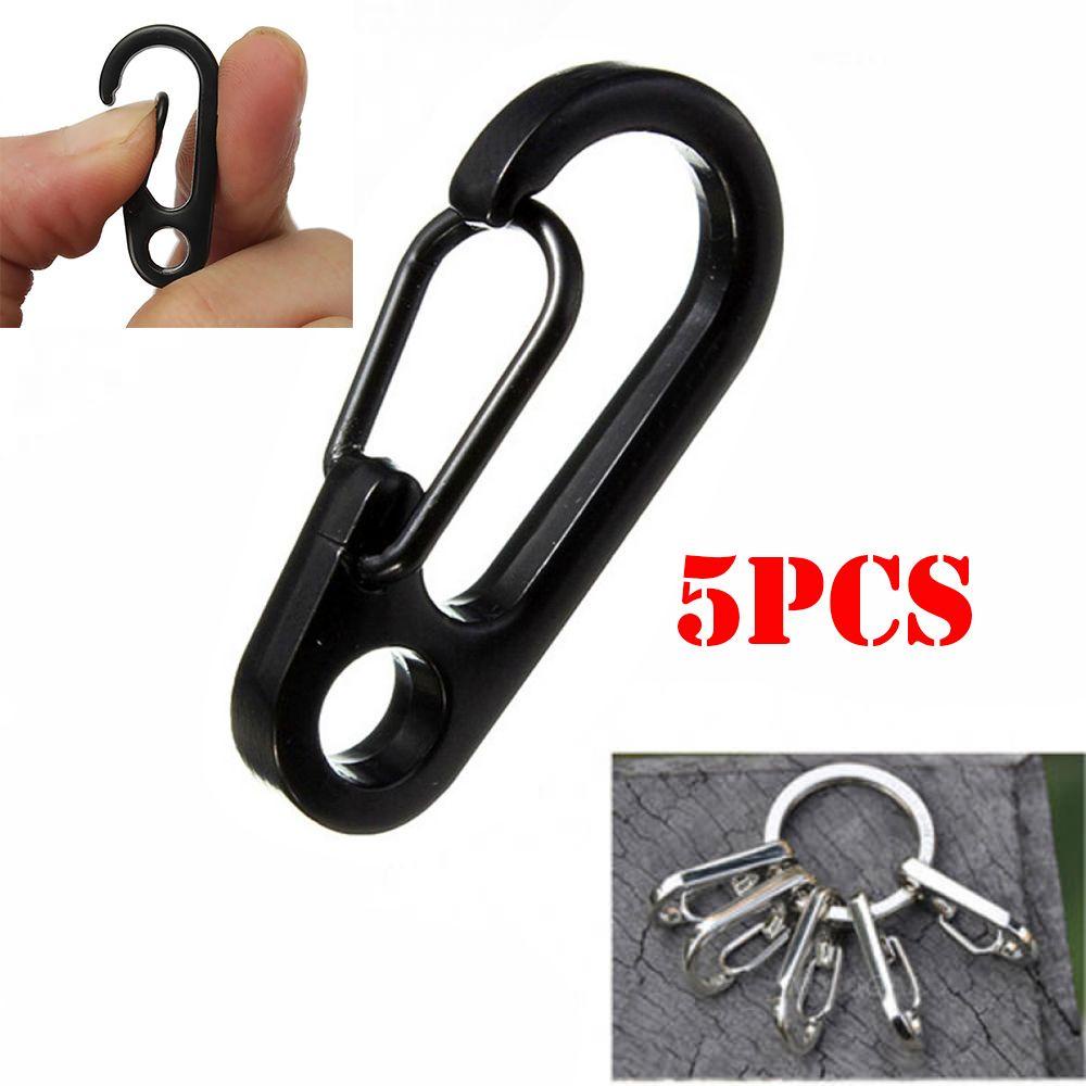 Lily 5pcs Stainless Steel Carabiner Outdoor Gantungan Kunci Alat Split Ring