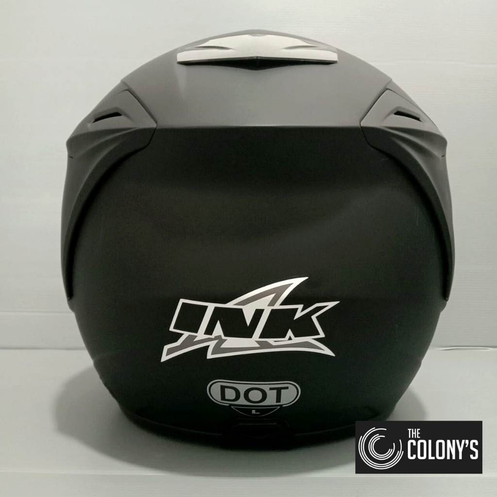 HELM INK HALF FACE HALFFACE INK DYNAMIC| DYNAMIK| DINAMIK SOLID BLACK DOFF ORI SNI DOT-3