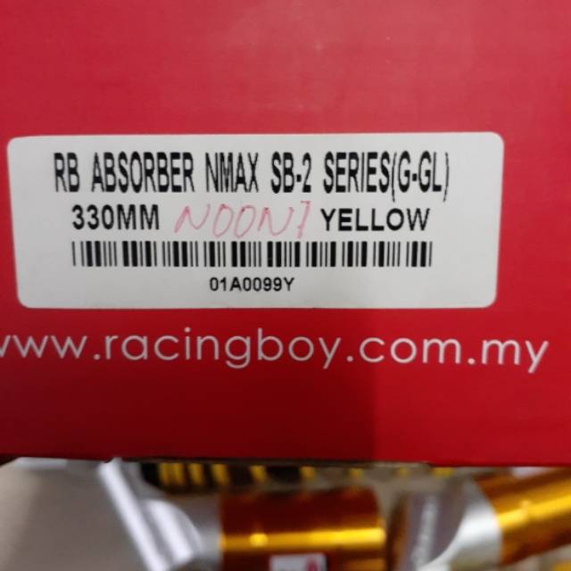 shokbreker belakang nmax. n max RCB sb2 yellow tabung atas