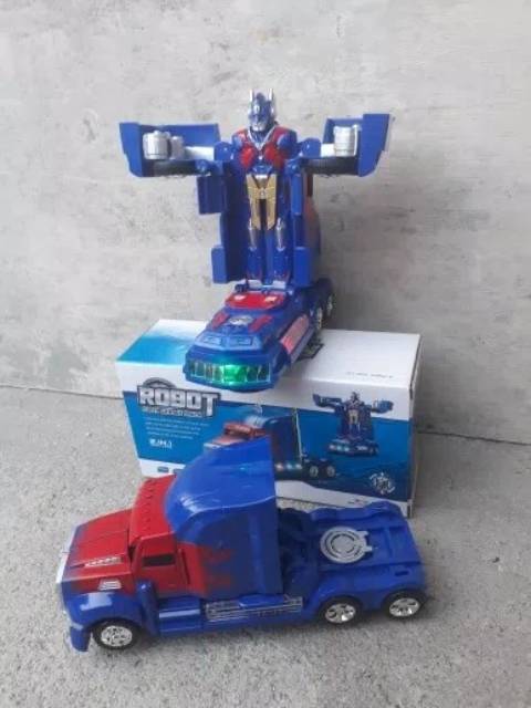 mainan mobil robot Transformers Optimus Prime - anak edukatif bump &amp; go - edukasi