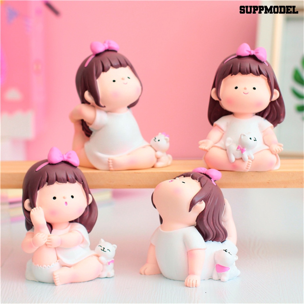 Miniatur Pot Bunga Bahan Resin Bentuk Gadis Yoga Buatan Tangan Untuk Desktop