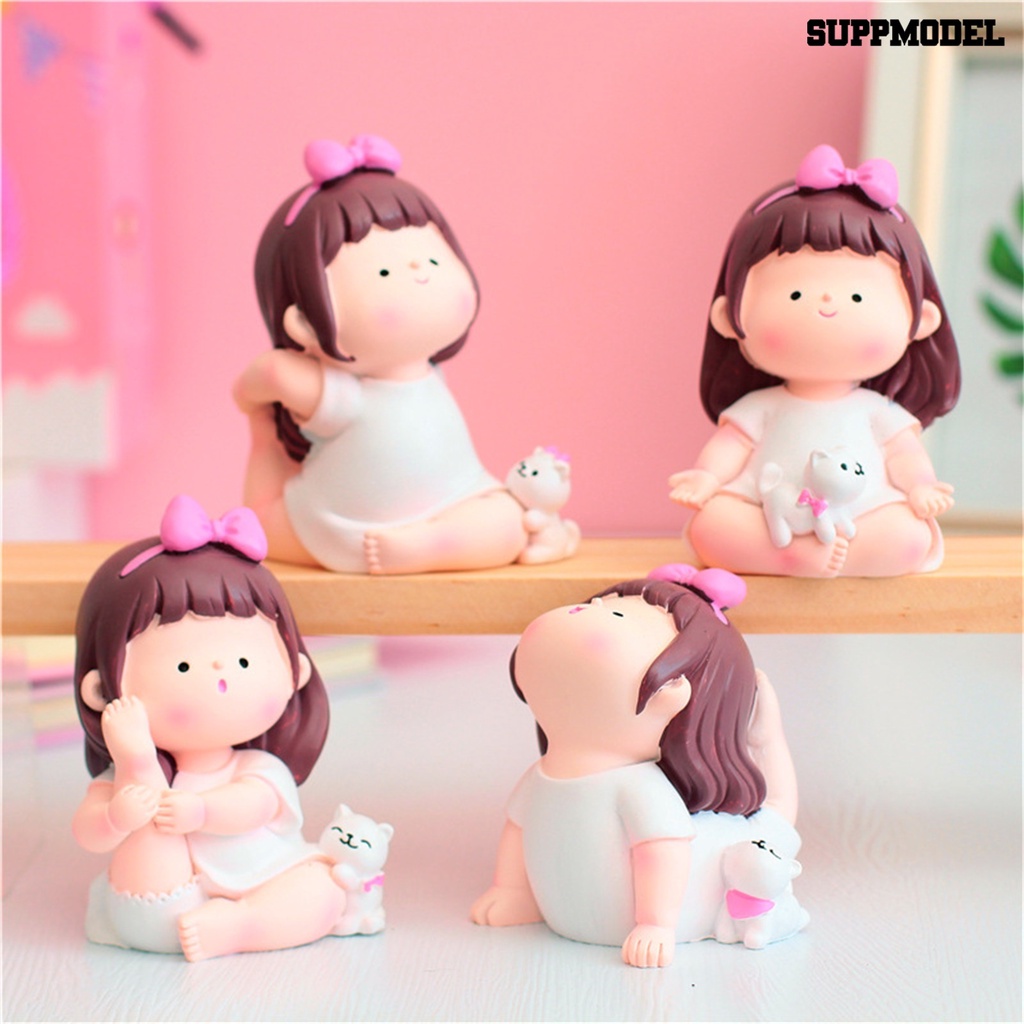 Miniatur Pot Bunga Bahan Resin Bentuk Gadis Yoga Buatan Tangan Untuk Desktop