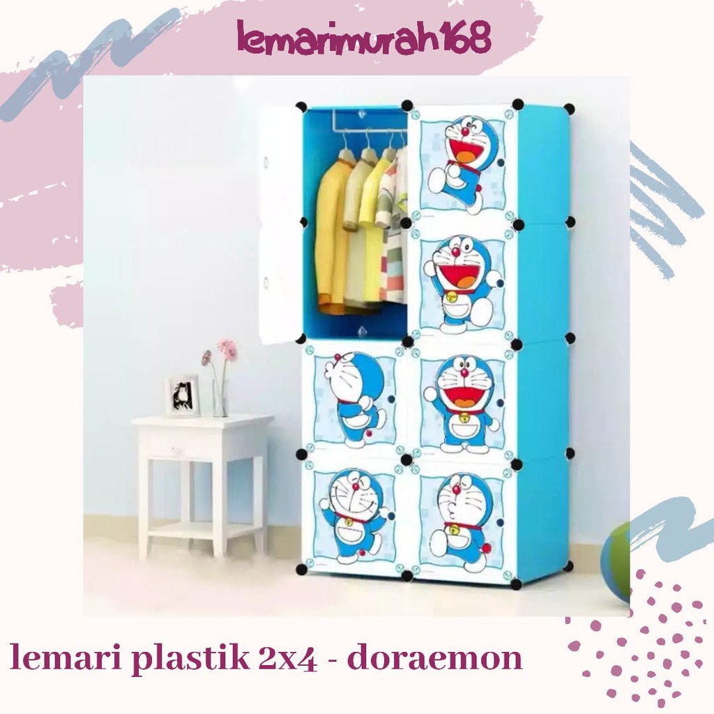  LEMARI  PLASTIK  SERBAGUNA 2x4 KARAKTER DORAEMON  DAN LAIN2 