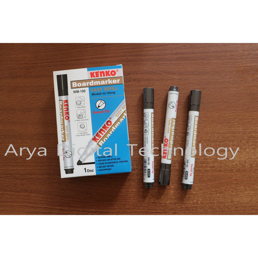 

Spidol Papan Tulis Whiteboard Boardmarker Kenko WM 100 Hitam Non Permanent Murah Original