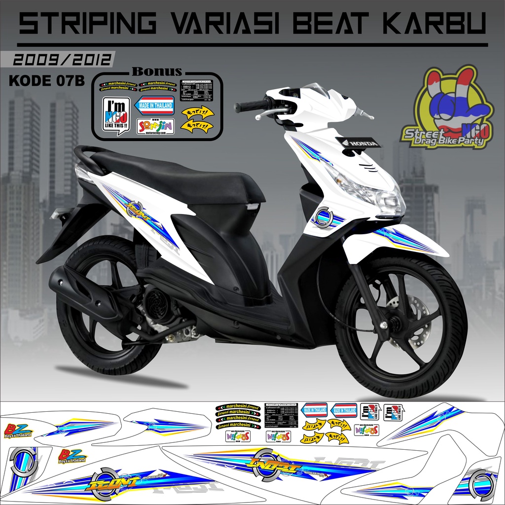 Striping Beat Karbu Stiker Beat Karbu kode 07