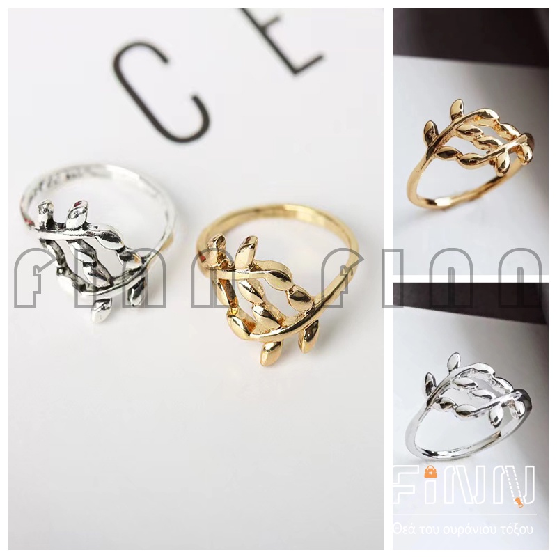 Cincin Wanita Daun Simple Elegan Perhiasan Aksesoris Korean Import