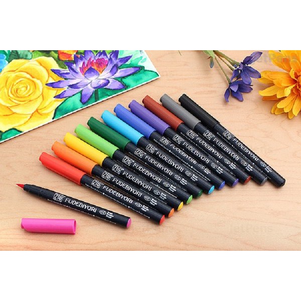 

Zig fudebiyori brush kuas lukis set CBK 55N isi 24 48 warna