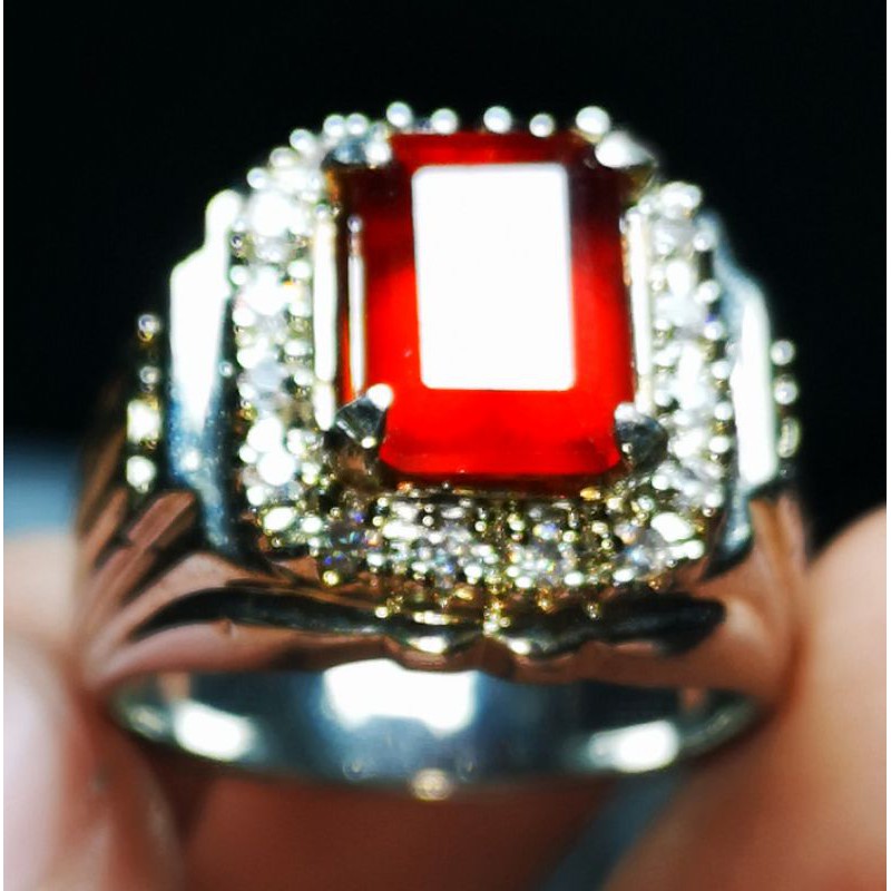 Natural Cincin Permata Hessonite Garnet Ceylon Sri Lanka