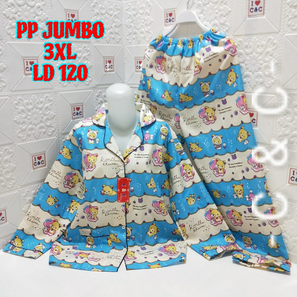 Piyama Lengan Panjang Dan Celana Panjang PP Jumbo Motif Karakter PP 3XL