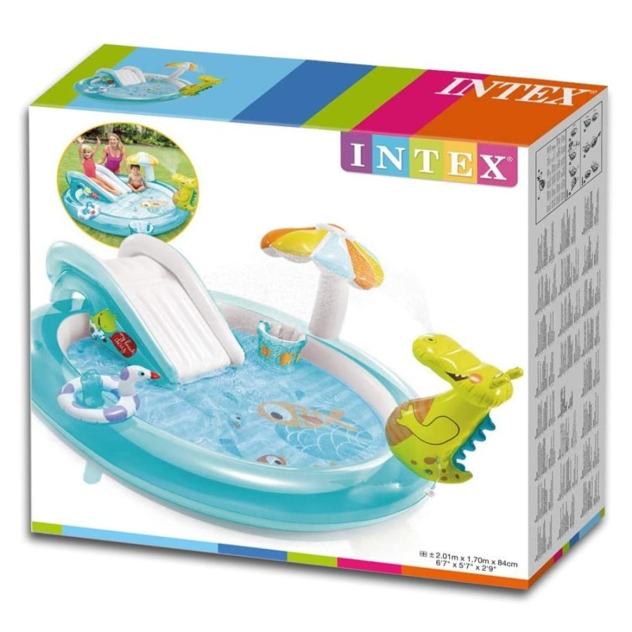 Intex Mainan Kolam Air Seluncuran Buaya Mainan Anak Perosotan