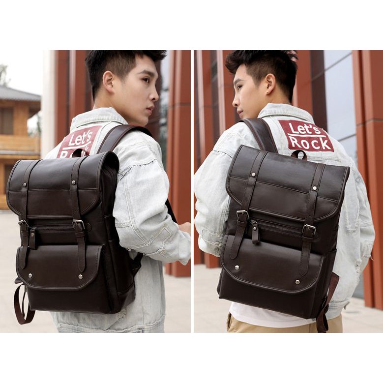 Tas Ransel Kulit Pria Import Backpack