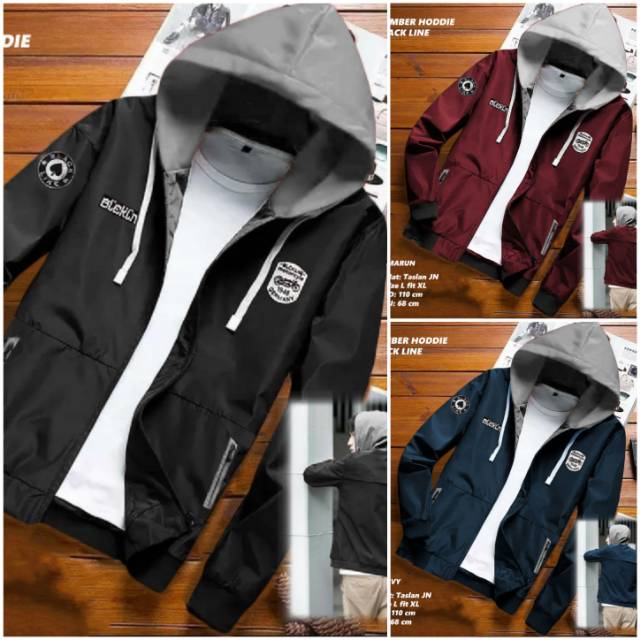 BOMBER HODDIE BLACKLINE / BOMBER HODDIE / JAKET COWOK / JAKET CEWEK