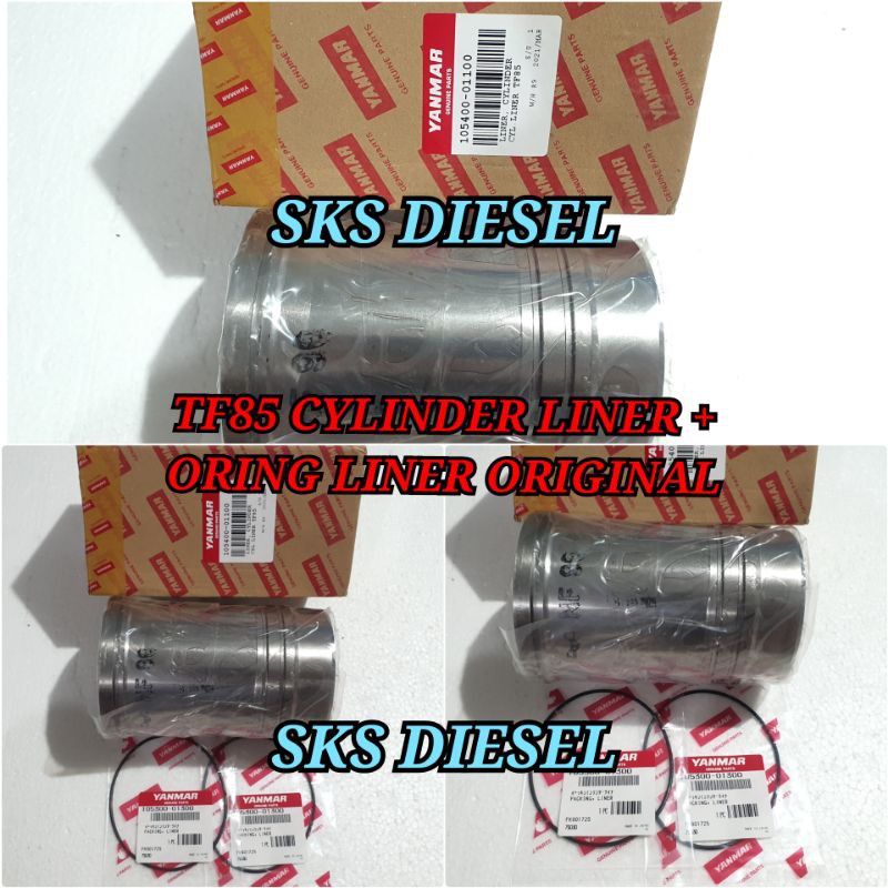 TF85 Cylinder Liner Boring Bambu + Karet Mesin Diesel Yanmar TF-85 TF 85 Original