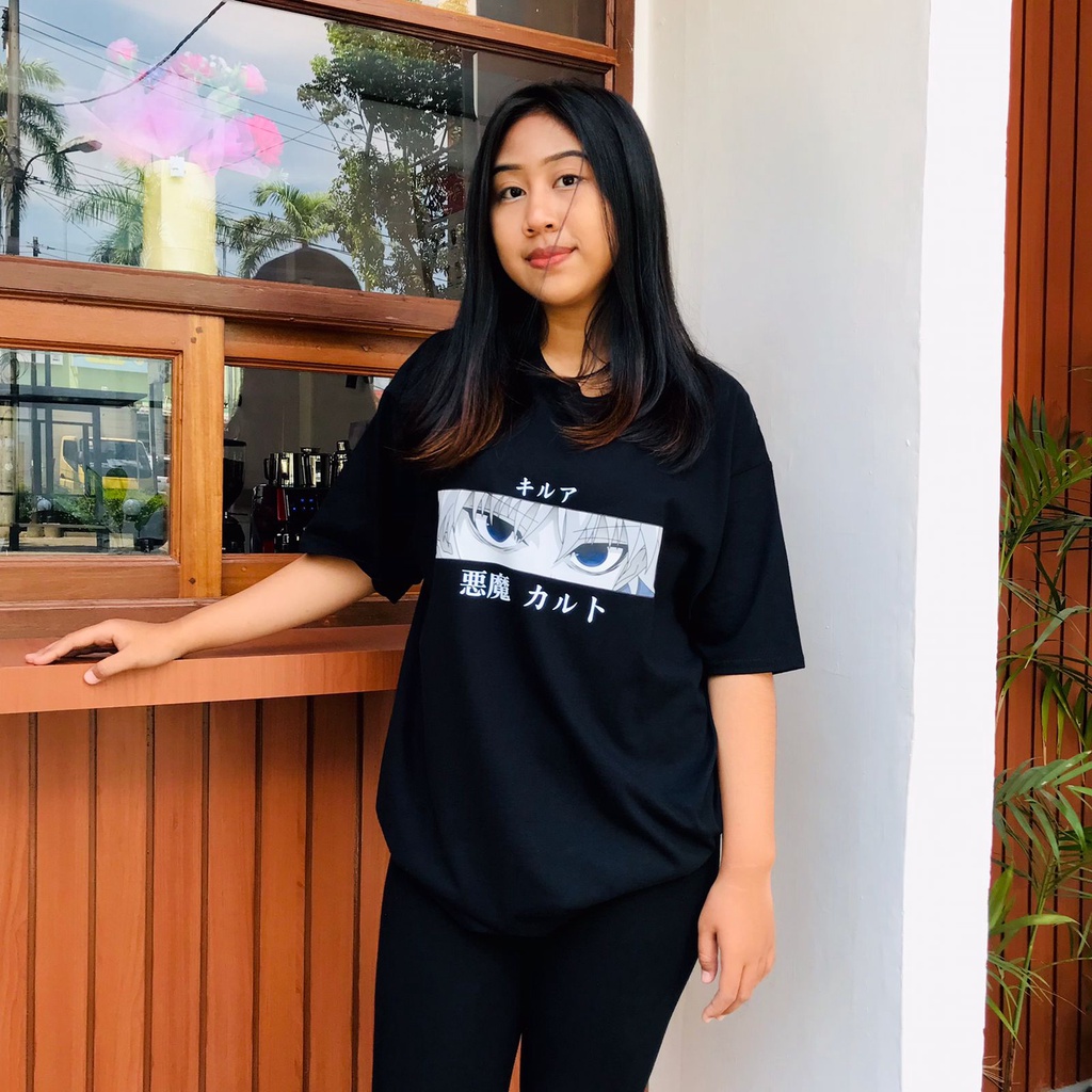 Tshirt Killua Eyes Anime Hunter X Hunter Manga Kaos HXH Killua Zoldyck Wibu Otaku Unisex