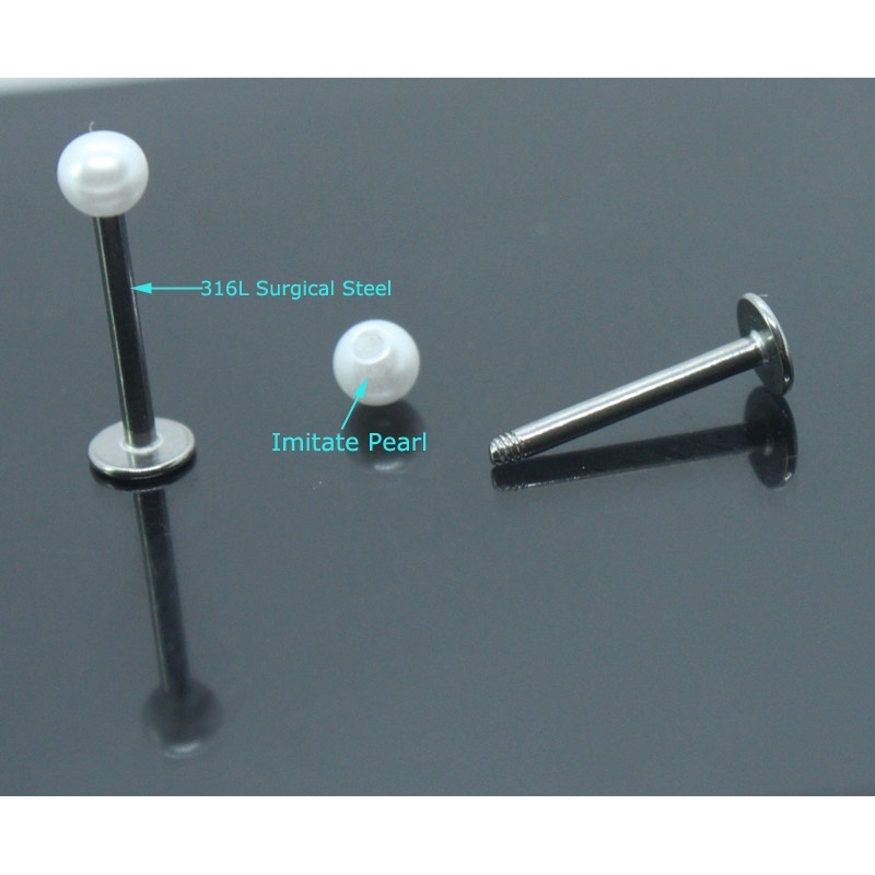 Sepasang 16G Labret Lip Stud Ear Cartilage Tragus Earrings