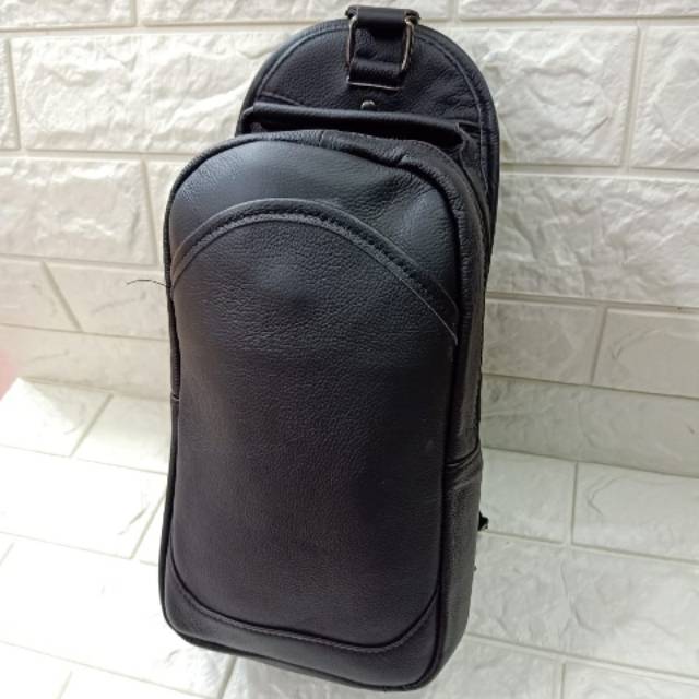 Slingbag Leather Black Bodybag