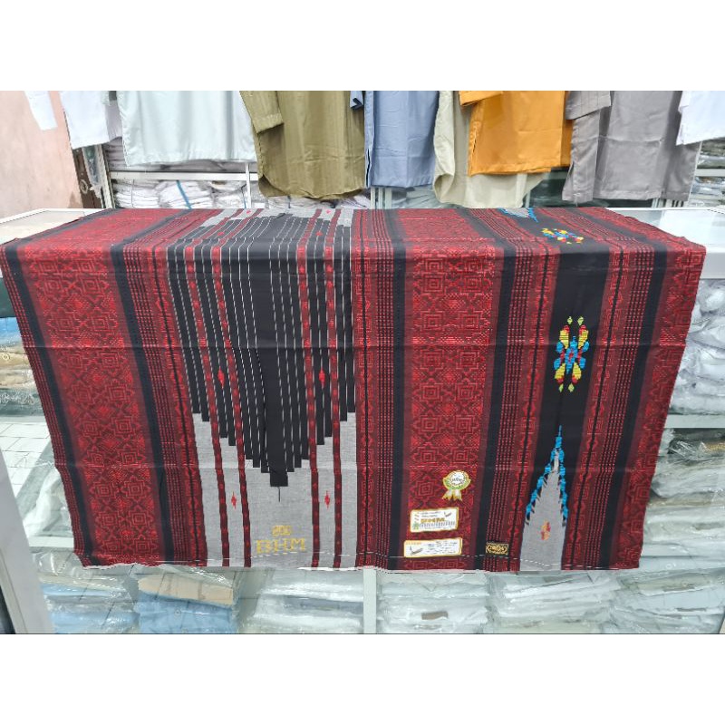 Sarung Tenun BHM Motif Full Songket Strimin Mercerized Motif Songket Gunung Timbul Full Sutera