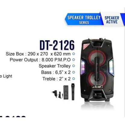 SPEAKER AKTIF DAT DT 2126 SPEAKER TROLLEY 6.5 INCH
