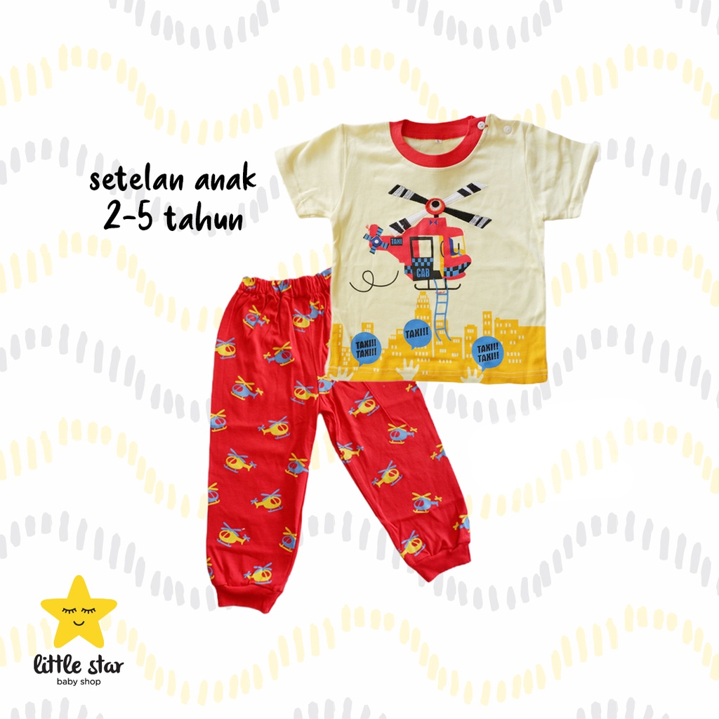 WT Kids Wear Setelan Anak Cowok | Set Baju Tidur Anak Piama Laki