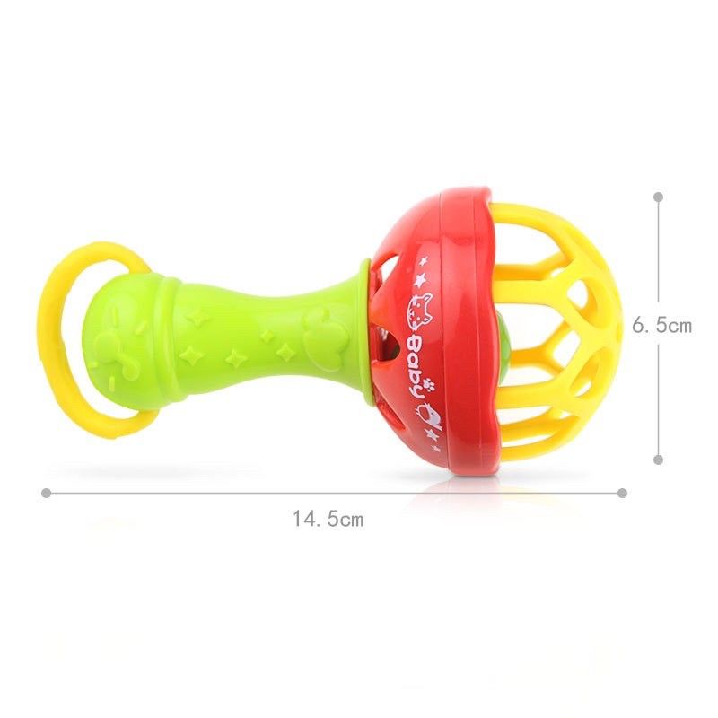 Teether Shake Bell Mainan Bayi Kerincingan Rattle Stick Shaker Teether Gigitan Bayi