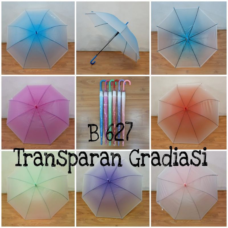 Payung Transparan Gradasi | Payung Dewasa Transparan | Payung Dewasa