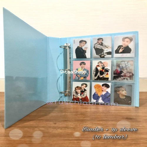 

(Binder + 9P Sleeve) Ukuran A4 3 Ring Untuk Photocard/Polaroid Kpop - Neon Green 037