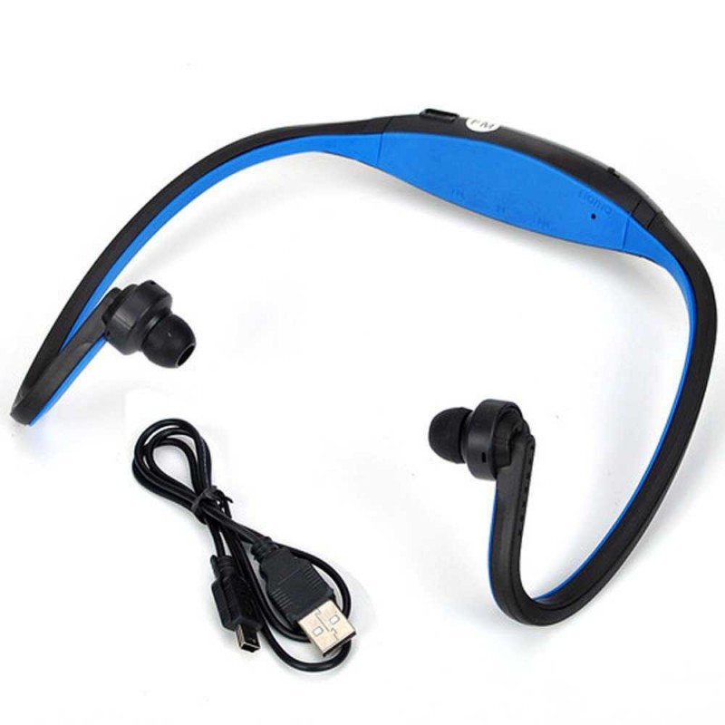 Jual Sports Wireless Bluetooth Headset - BTH-404 Hitam Biru