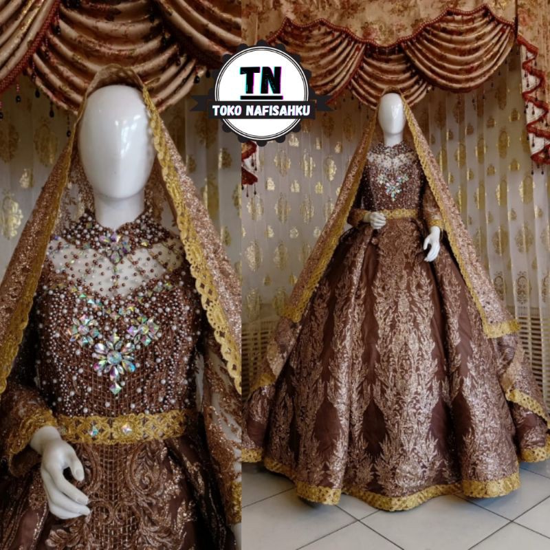 GAUN PENGANTIN BARBIE BEREKOR | GAUN PENGANTIN MUSLIMAH | KEBAYA PENGANTIN MODERN | GAUN PENGANTIN